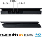 PlayStation 4 Slim 1TB Console Bundle - Includes the PS4 Console Slim 1TB, 2 Dualshock PS4 Wireless Controllers, MicroUSB Charging Cable, HDMI cable, Wired Earbuds and Microfiber Cloth (Renewed)