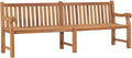 Extra Large Solid Teak Wood Garden Bench, 90 Inch Outdoor Patio Seating, Heavy Duty Rectangular Bench for Backyard, Deck, and Park, Seats 3-4