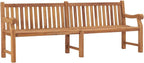 Extra Large Solid Teak Wood Garden Bench, 90 Inch Outdoor Patio Seating, Heavy Duty Rectangular Bench for Backyard, Deck, and Park, Seats 3-4