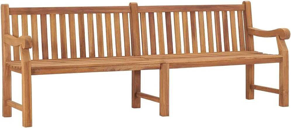 Extra Large Solid Teak Wood Garden Bench, 90 Inch Outdoor Patio Seating, Heavy Duty Rectangular Bench for Backyard, Deck, and Park, Seats 3-4