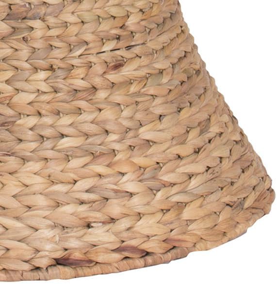 Household Essentials Handwoven Water Hyacinth Wicker Stool with Hourglass Shape, Natural
