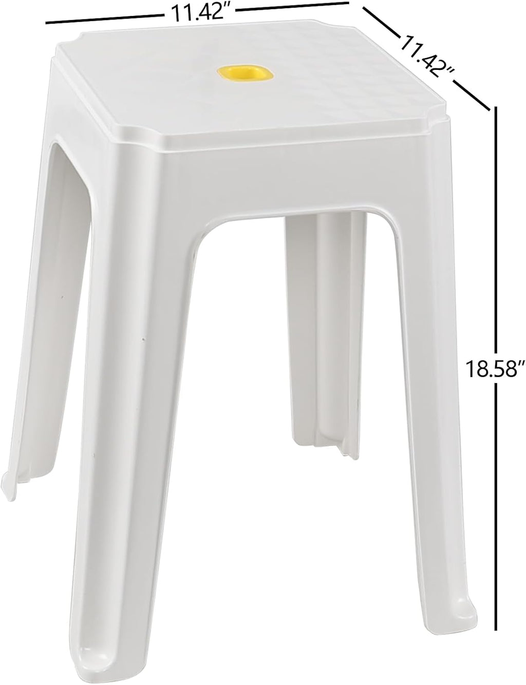 6-Pack White Stack Stools, Stacking Set-Stackable Nesting Stools/Chairs for Home, Office, Classrooms