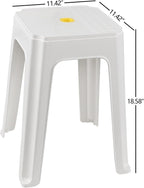 6-Pack White Stack Stools, Stacking Set-Stackable Nesting Stools/Chairs for Home, Office, Classrooms