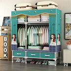 Portable Wardrobe Cloth Wardrobe Large Wardrobe,Simple Portable Wardrobe Multifunction Bedroom Wardrobe Storage Partition Suspension Storage Wardrobe,D,172 * 240 * 45cm Port