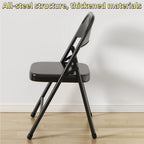 All-Steel Frame Folding Chair, Lightweight Single Chair, Metal Collapsible Chair, Stackable Chair for Bedroom, Living Room(Gray)