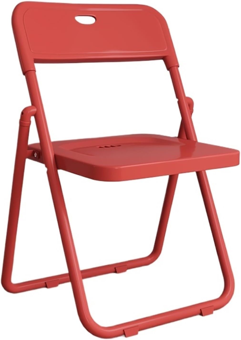 Plastic Folding Chairs - Pack of 1 Portable Folding Chairs for Dining, Office, Vanity, Makeup, Study & Home Soft Seating(Rojo)