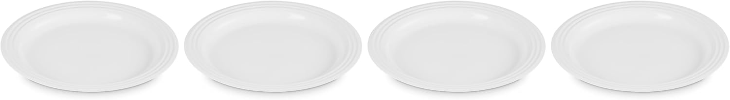 Le Creuset Stoneware Set of 4 Dinner Plates, 10.5" each, White