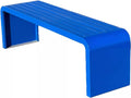 Garden Bench Outdoor Weatherproof Porch Benches Curved Backless Natural Style Oiled Finish Never Deformation or Fade fit for Porch Pool Garden Lawn Clearance(Blue,120cm/47in)