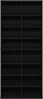Furinno Jaya DVD Shelf, 16-Shelf Wide CD Rack, Media Shelf with Adjustable Shelves, 8 x 2 DVD Storage Cabinets for CD Blueray Game Disc, Easy Assembly, for Living Room, Home Office, Americano