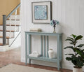 Kings Brand Narrow Console Table w/Storage Shelf for Entryway, Ice Blue | Slim Sofa Table for Hallway, Foyer or Living Room with Open Shelf for Décor, Books & Everyday Essentials