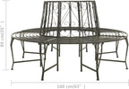Tree Bench Silver Grey Steel 63 in Diameter Outdoor Bench Round,Sturdy Round Steel Tree Bench with Weathered Finish for Outdoor Gatherings and Relaxation Patio Furniture