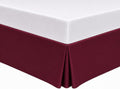 Box Pleated Bed Skirt – 100% Egyptian Cotton, 11 Inch Drop Bed Frame Cover Easy to Put On Hotel Class Luxurious Bedding (Wine, Queen, 11 Inch Drop)
