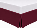Box Pleated Bed Skirt – 100% Egyptian Cotton, 11 Inch Drop Bed Frame Cover Easy to Put On Hotel Class Luxurious Bedding (Wine, Queen, 11 Inch Drop)