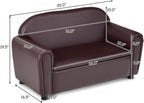 MAT EXPERT Kids Couch, 2 in 1 Double Seat Kids Sofa with PU Leather Surface, Under Seat Storage, Armrest Chair Lounge for Preschool Toddlers Boys Girls Gifts
