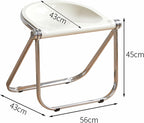 Acrylic Folding Chair Clear Dining Stool for Home Office and Outdoor Blue