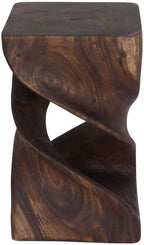 Haussmann End Table Double Twist 12 in SQ x 20 in H Mocha