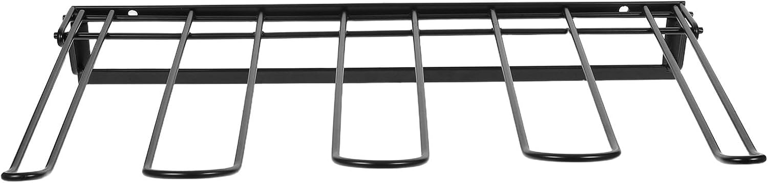 Garneck Wall Mounted Boot Storage Rack for Tall Boots and Cowboy Shoes, Foldable Iron Shoe Holder with Elevated Hooks and Stable Support, Space Saving 2-Pair Organizer for Garage