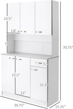 71" Modern Freestanding Kitchen Buffet Hutch with Server and Storage,for Kitchen