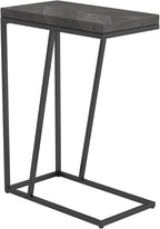 Rustic Grey Herringbone and Sandy Black Accent Table