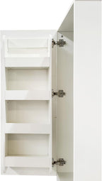 JOYSOURCE Narrow 24'' Deep Kitchen Pantry Storage Cabinet with Doors, Shelves, Drawers Tall Cupboard for Food Glossy White (Left-Hinged)