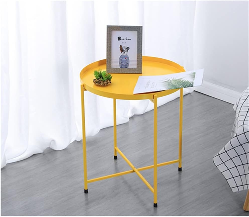 Nordic Iron Small Coffee Table Foldable Gold Color Simple Sofa Side Living Room Balcony Garden
