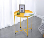 Nordic Iron Small Coffee Table Foldable Gold Color Simple Sofa Side Living Room Balcony Garden
