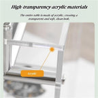 Movable Acrylic Couch Side Table, Creative Double-Layer Night Stand, Transparent Coffee Table with Wheels, Multi-Purpose End Table for Living Room and Bedroom(Yellow)