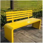 Outdoor Bench, Iron Anti-Corrosion Wood Park Bench with backrest Outdoor Bench Garden Public Leisure Seats Garden Bench(Pink,120cm)