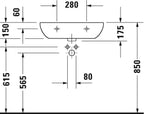 Washbasin 60 cm D-Code with of. with tp 1 th white