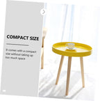 Alasum Mini Round Side Table Nordic Style Small Yellow Sofa Side Table Household Indoor for Living Room and Bedroom