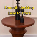 Round Geometric Side Table, Retro Wooden Coffee Table, Small End Table for Living Room Bedroom, 13.8x13.8x17.7in Nightstand One Color 15.7 * 15.7 * 17.7in