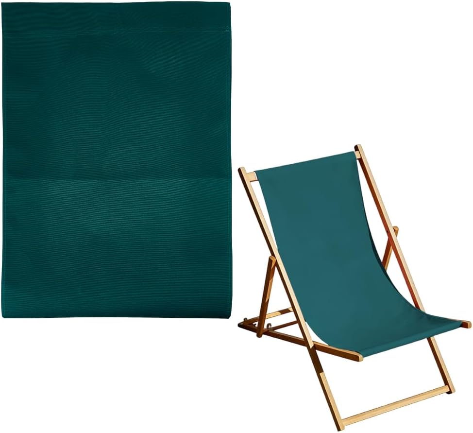 Beach Chair Replacement Cloth 115.6cmx43.5cm Dark Green Lounge Chair Replacement Canvas Simple Sling Chairs Replacement Fabric for Sunbathing Garden Courtyard Garden Beach