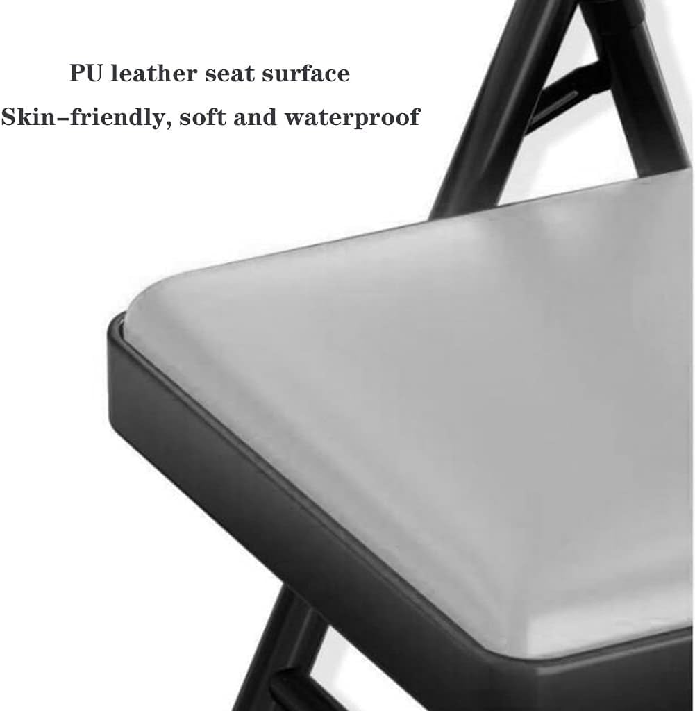 Folding Upholstered Office Conference Training Chair Black Space Saving and Inverted Fitness Design