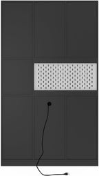 74’’ Farmhouse Kitchen Pantry Cabinet, Tall Kitchen Storage Cabinet with Power Outlet and Microwave Stand, Freestanding Kitchen Hutch Cabinet with 2 Drawers, 6 Doors for Kitchen Living Room, Black