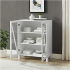 HomeStock Stackable Pantry Cabinet - Kitchen Storage Organizer - 16" D x 60.5" W x 38" H - White