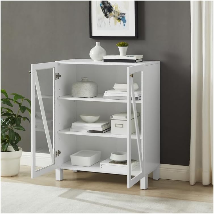 HomeStock Stackable Pantry Cabinet - Kitchen Storage Organizer - 16" D x 60.5" W x 38" H - White