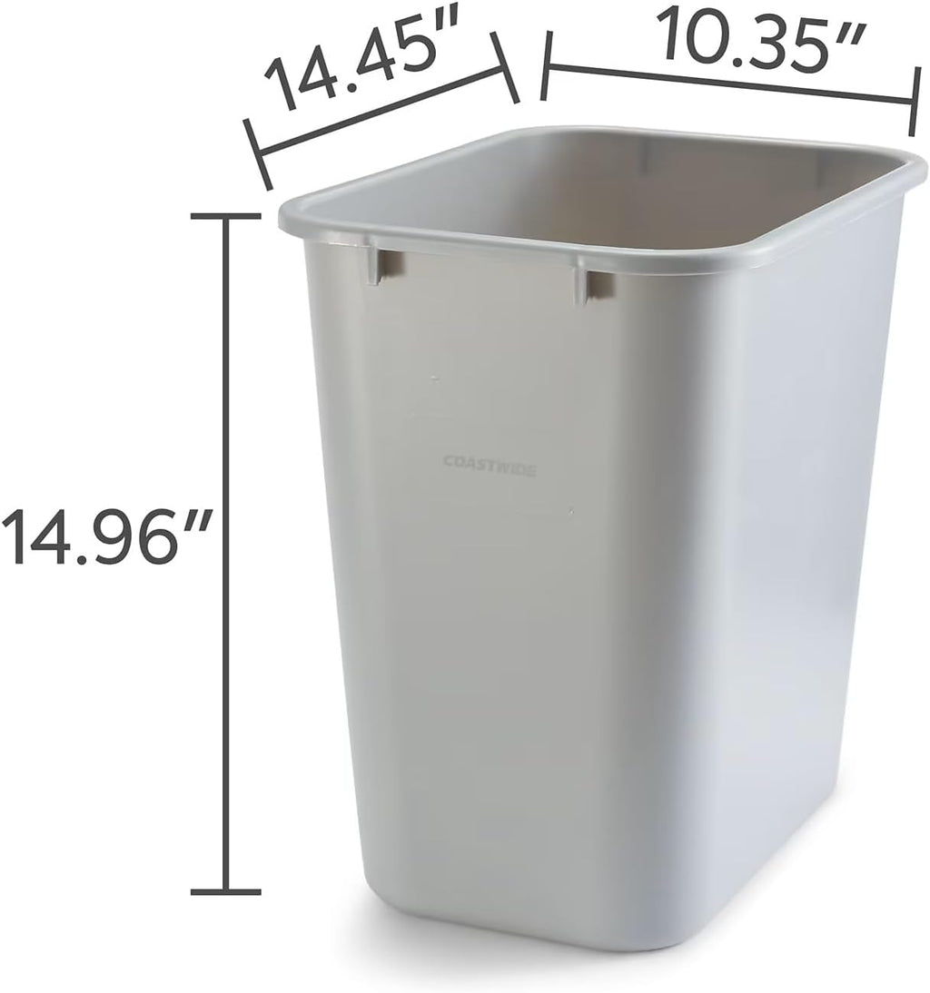 COASTWIDE Professional™ Indoor Trash Can Without Lid, Gray Soft Molded Plastic, 7 Gallon