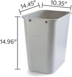 COASTWIDE Professional™ Indoor Trash Can Without Lid, Gray Soft Molded Plastic, 7 Gallon