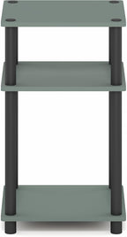 Furinno JUST Side Table, 3-Tier End Table, Open Shelves Night Stand, Bedside Table, Toolless Assembly, for Living Room, Bedroom, Bathroom, Sage Green