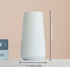White Ceramic Vase, Minimalist Modern Flower Vases for Home Decor, Decorative for Pampas Grass, Small Vase for Home Living Room Farmhouse Office Decor