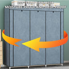 Portable Canvas Wardrobe with Hanging Rail and Shelves - Fabric Wardrobe for Bedroom, Portable Wardrobe Shelves - Organize Your Clothes Easily