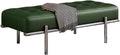 Modern Bed End Stool Light Luxury Shoe-Changing Bench Stainless Steel Long Leather Minimalist Bedside Entryway(Green,Small)