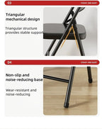 All-Steel Frame Folding Chair, Lightweight Single Chair, Metal Collapsible Chair, Stackable Chair for Bedroom, Living Room(Gray)