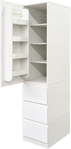 71" Tall Kitchen Pantry Cabinet with Storage, Modern Kitchen Storage Cabinet with 3 Drawers and Cabinet Door Organzier, Kitchen Cupboard with Adjustable Shelves for Dining Room, White