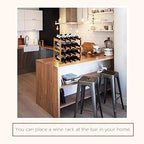 Bamboo Wine Rack, Sturdy and Durable Countertop Wine Storage Cabinet Shelf for Pantry - 4 Tiers 16 Bottle Wine Rack