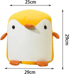 Penguin Footstool Footstool Ottoman Multifunctional Cartoon with Padded Seat Pouffe Footstool for Bedroom Entryway Home Children Kids, Yellow