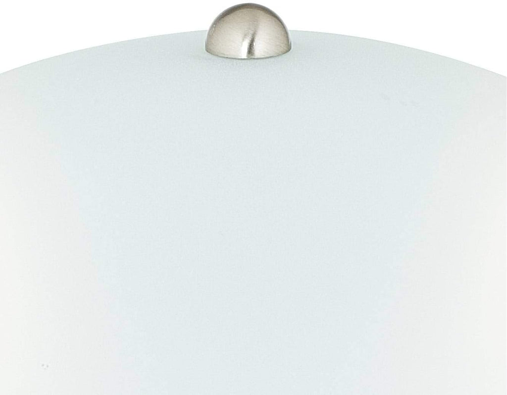 360 Lighting Deco Dome Modern Desk Table Lamp 17" High Touch On Off Brushed Nickel White Frosted Glass Shade for Living Room Bedroom House Bedside Nightstand Home Office Reading Family
