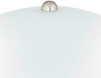 360 Lighting Deco Dome Modern Desk Table Lamp 17" High Touch On Off Brushed Nickel White Frosted Glass Shade for Living Room Bedroom House Bedside Nightstand Home Office Reading Family