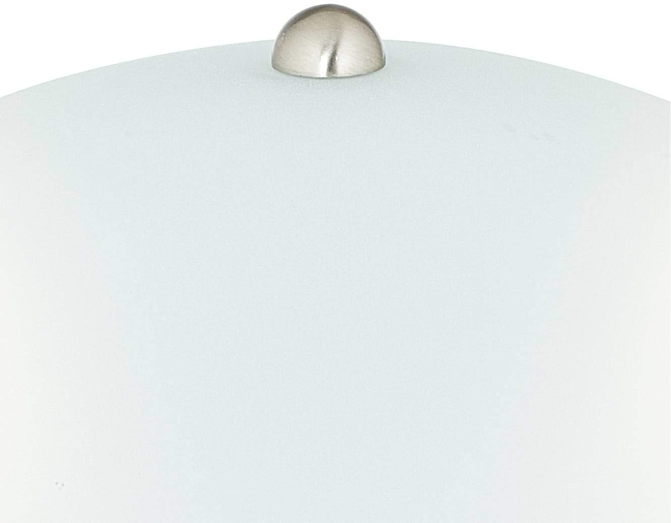 360 Lighting Deco Dome Modern Desk Table Lamp 17" High Touch On Off Brushed Nickel White Frosted Glass Shade for Living Room Bedroom House Bedside Nightstand Home Office Reading Family