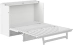 AFI, Northfield Murphy Bed Chest Queen with 6" Mattress, Storage Drawer & Built-in USB Charger, White